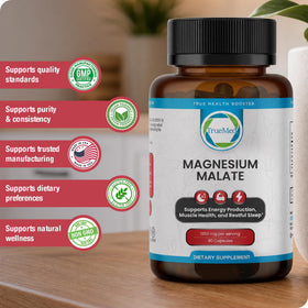 Prise de Capsules de Malate de Magnésium TRUEMED avec un verre d'eau