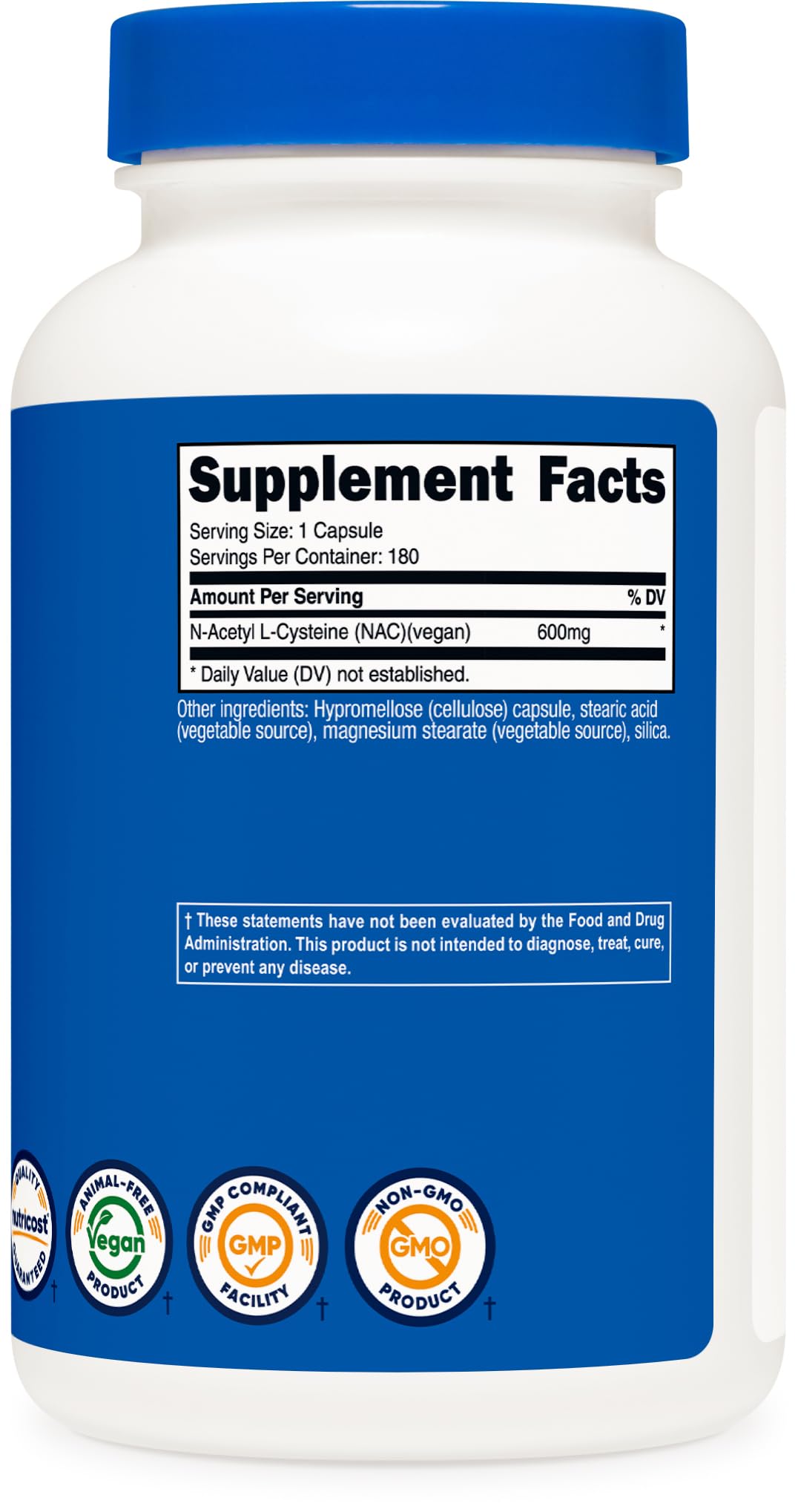 Prise de capsules Nutricost N-Acetyl L-Cysteine 600mg