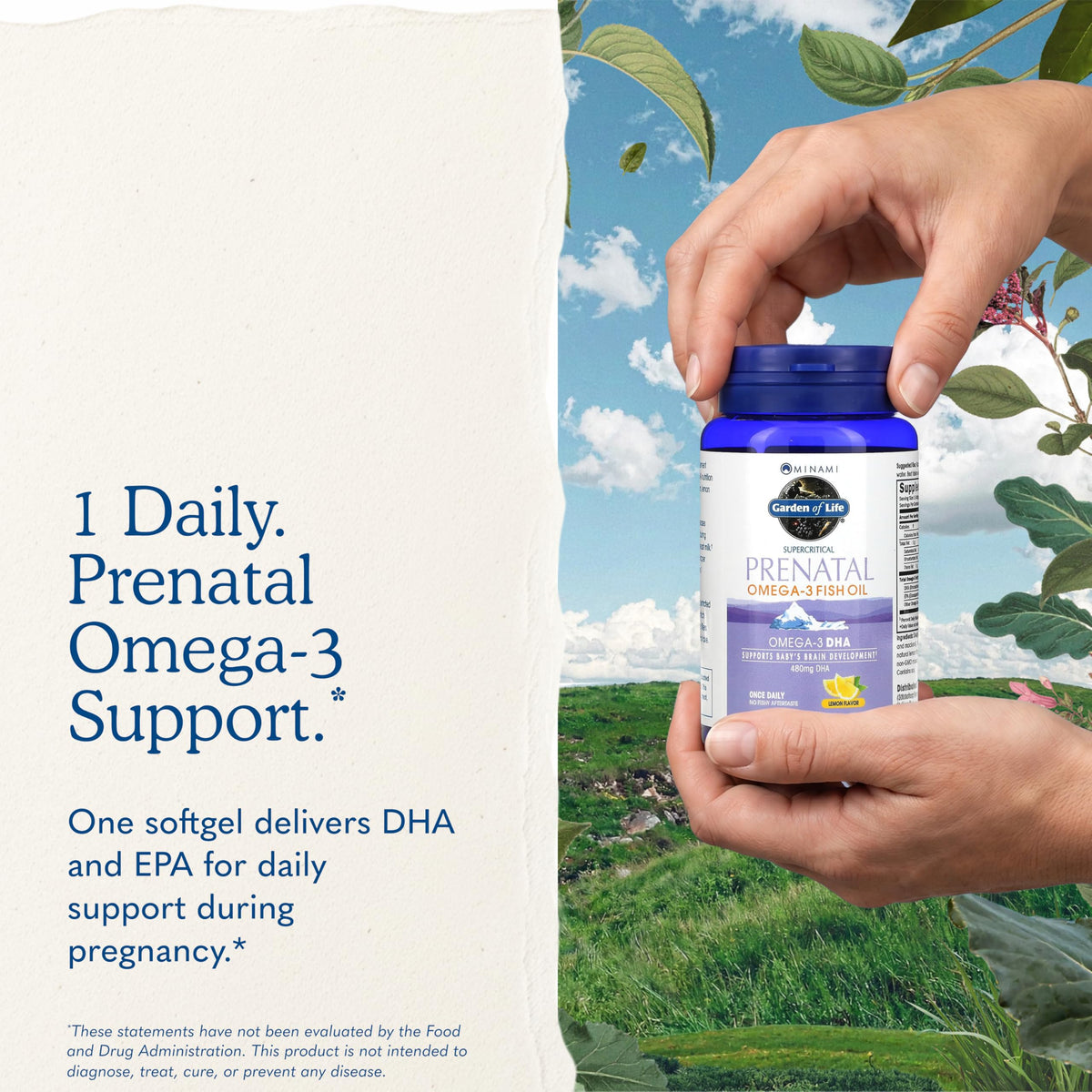 Prise de gélules Garden of Life DHA Omega 3