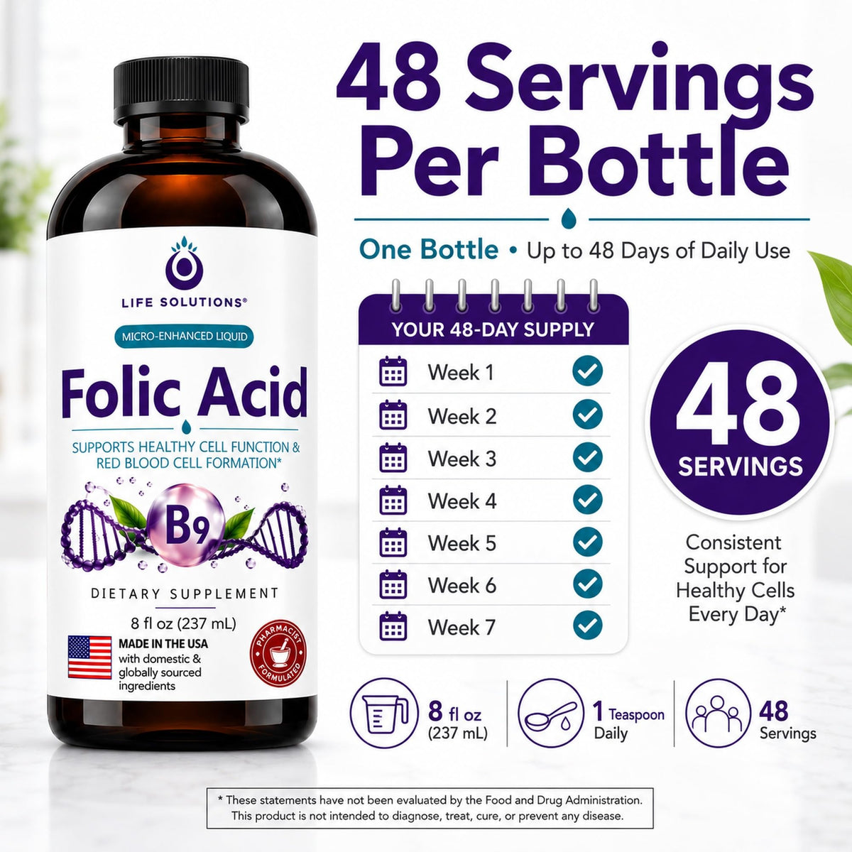 Prise de la Vitamine B9 en forme liquide