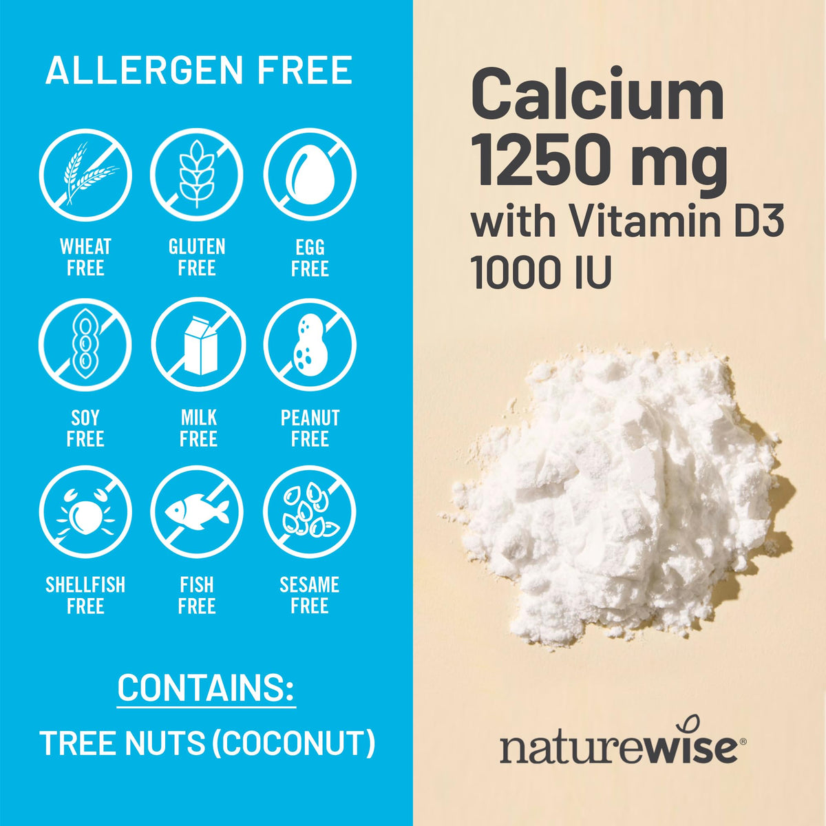 Prise de NatureWise Calcium 1250mg + Vitamine D3 avec de l'eau