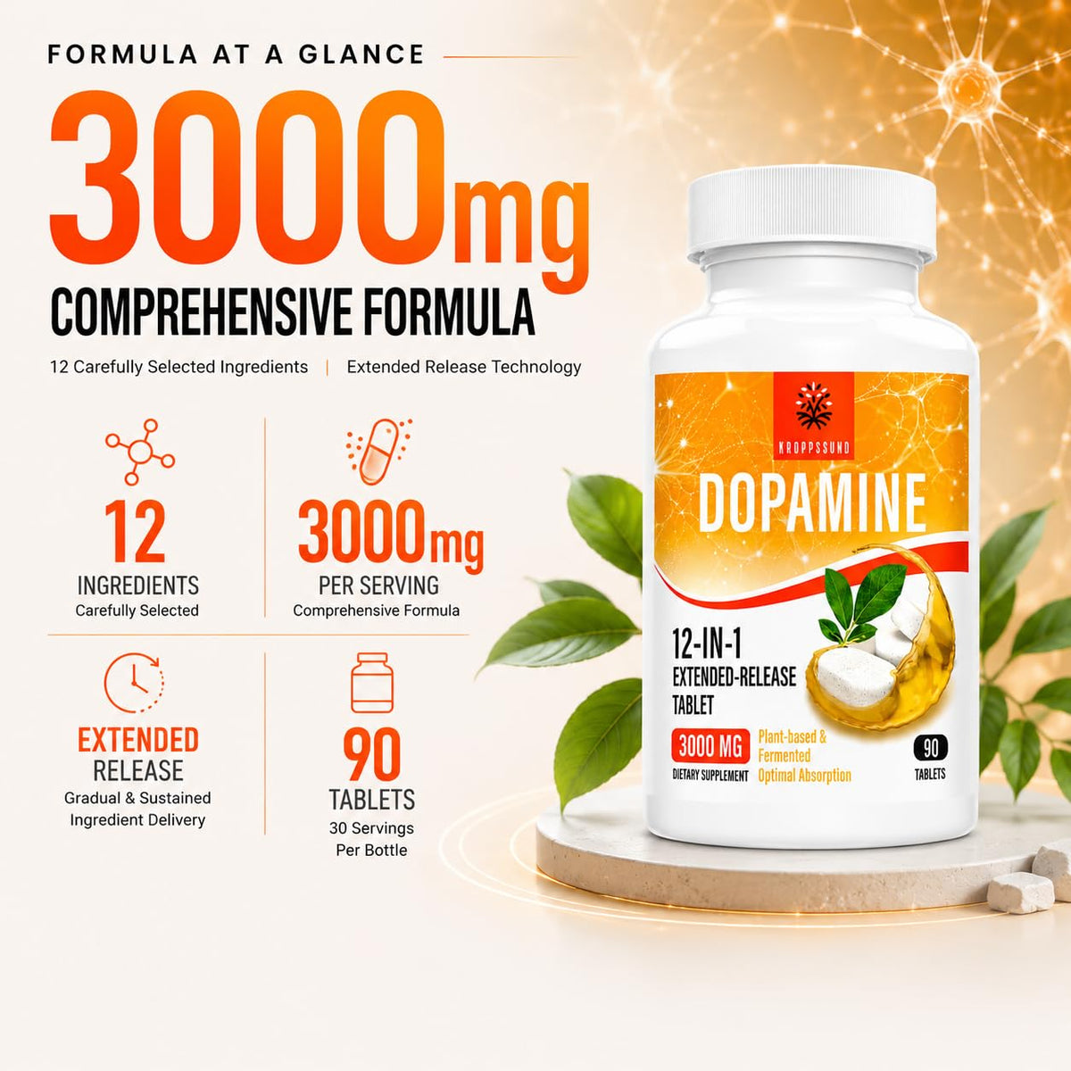 Prise quotidienne des comprimés Kroppssund Dopamine