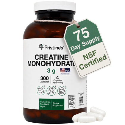 PRISTINE'S Créatine Monohydrate 3000MG capsules front view