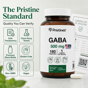 PRISTINE'S GABA 500mg gélules 180 unités en main