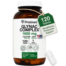 PRISTINE'S GlyNAC 1600mg comprimés en flacon en verre