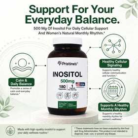 PRISTINE'S Myo-Inositol 500mg capsules close-up
