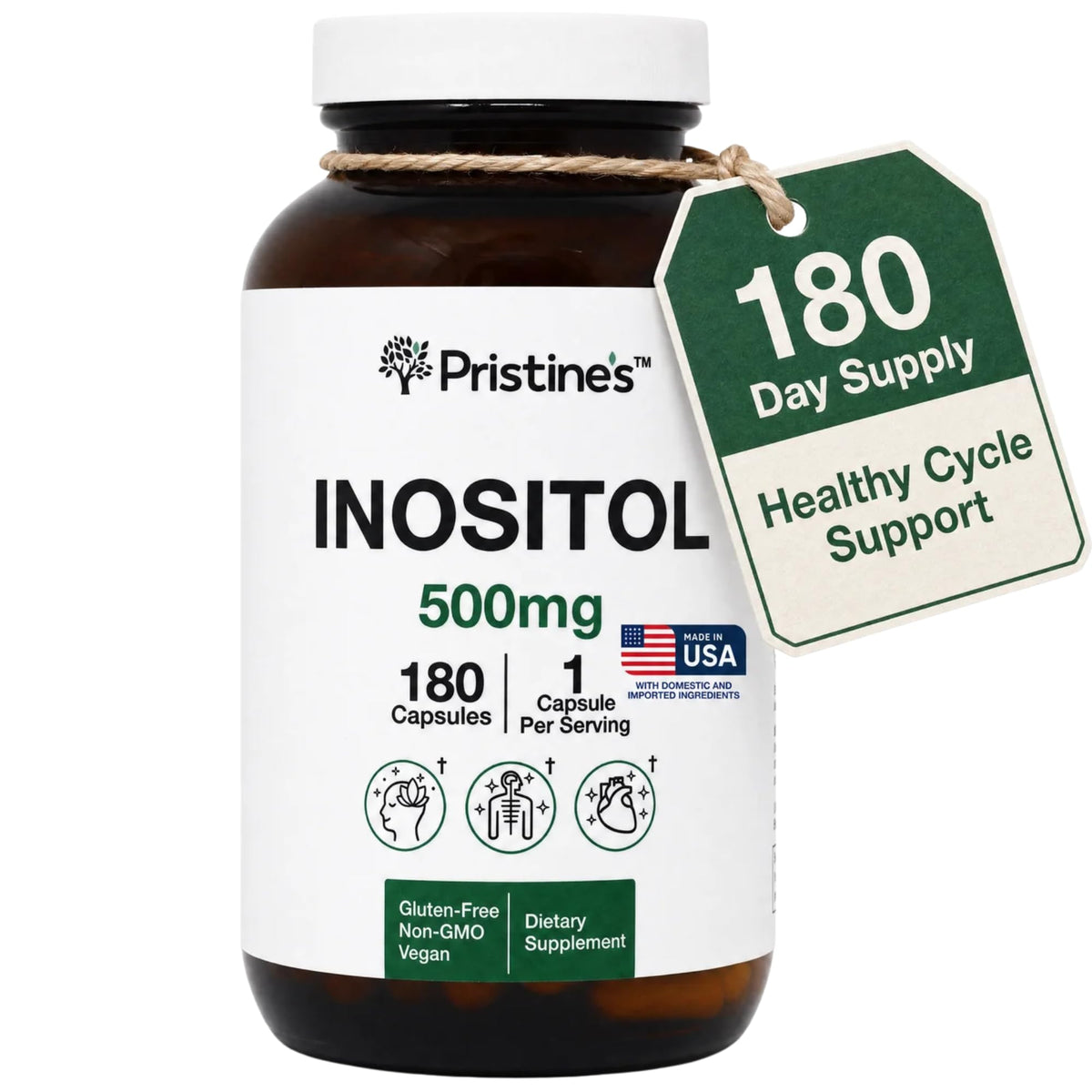 PRISTINE'S Myo-Inositol 500mg capsules front view