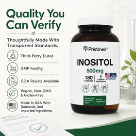 PRISTINE'S Myo-Inositol 500mg capsules packaging