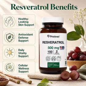 PRISTINE'S Resvératrol 500mg capsules dos