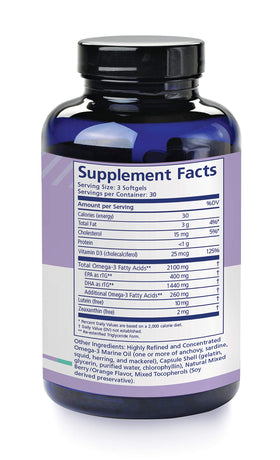 PRN Omega 3 étiquette du produit avec spécifications