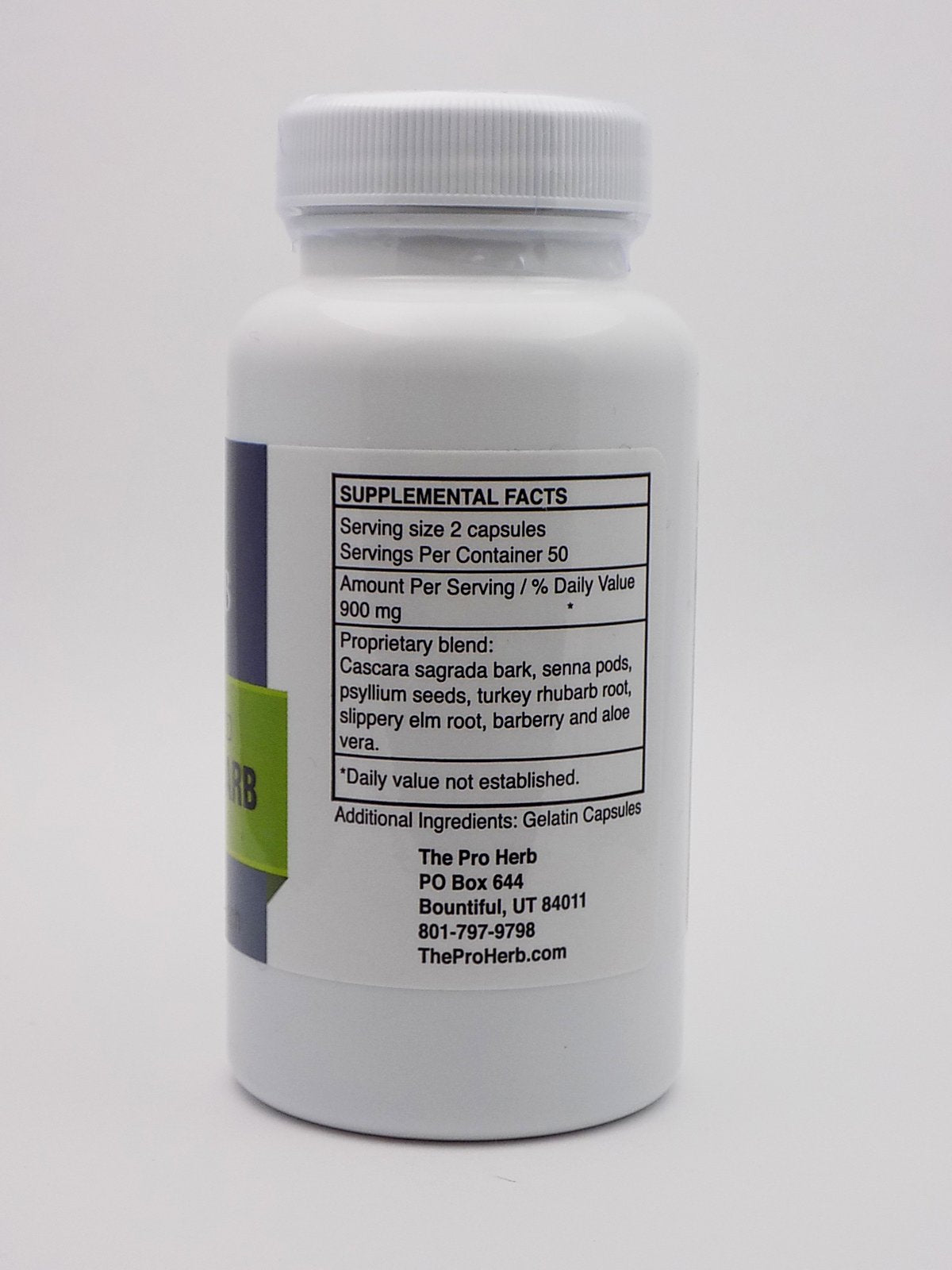Pro Herb Rhubarbe Turque 450mg 100 capsules avec étiquette
