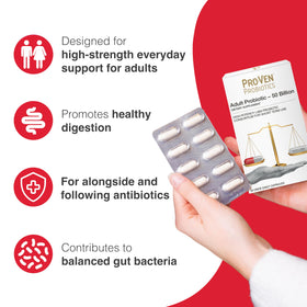 Pro-Ven boîte de probiotiques ouverte avec capsules