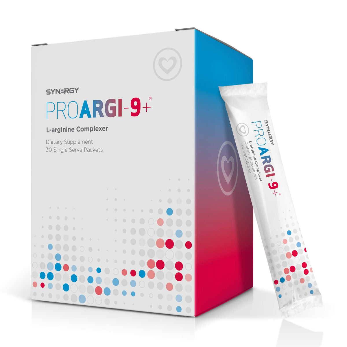 ProArgi-9 Plus de Synergy Worldwide, sachets de 12,4 g en vue de face