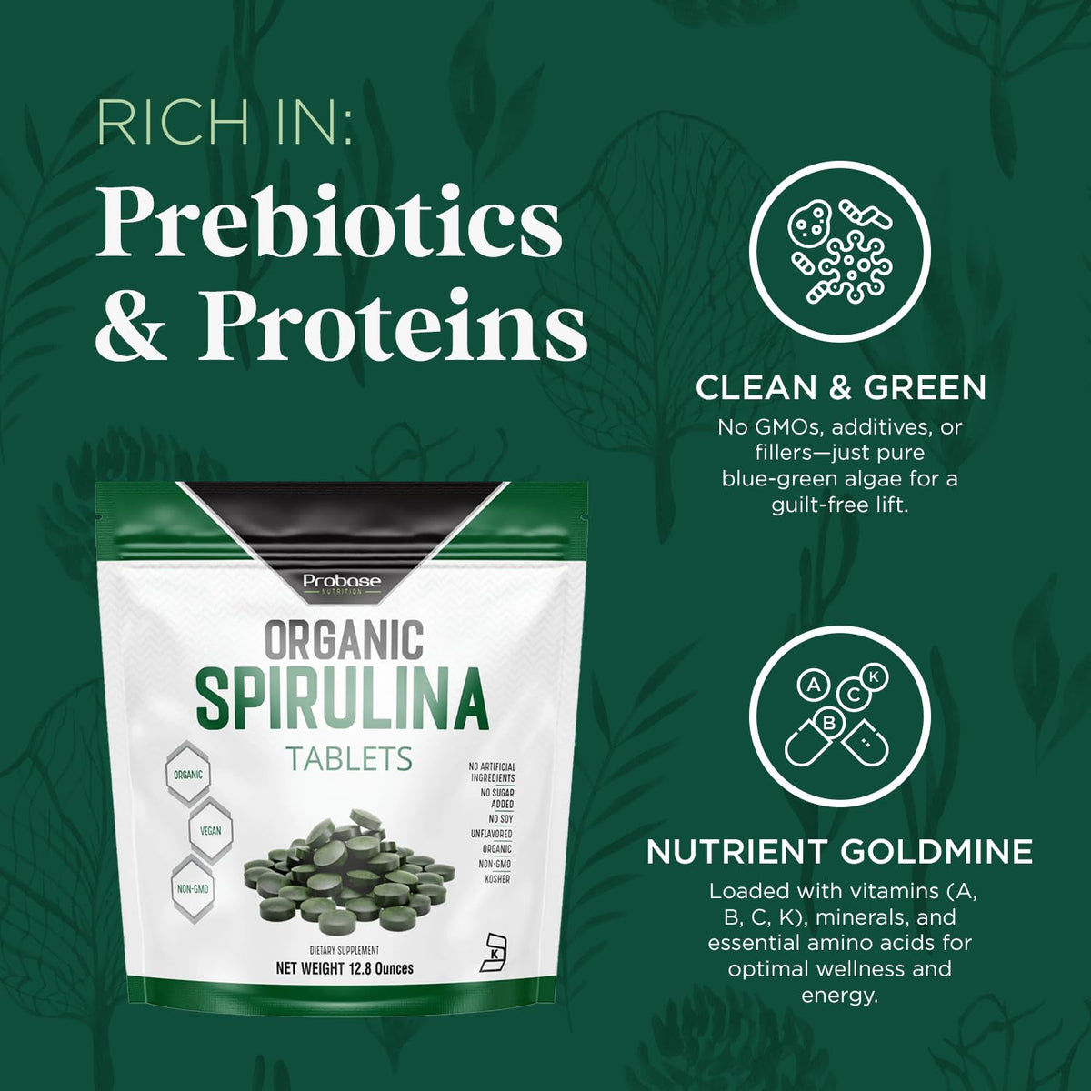 Probase Nutrition Spiruline 3000MG 720 Tablettes - dosage