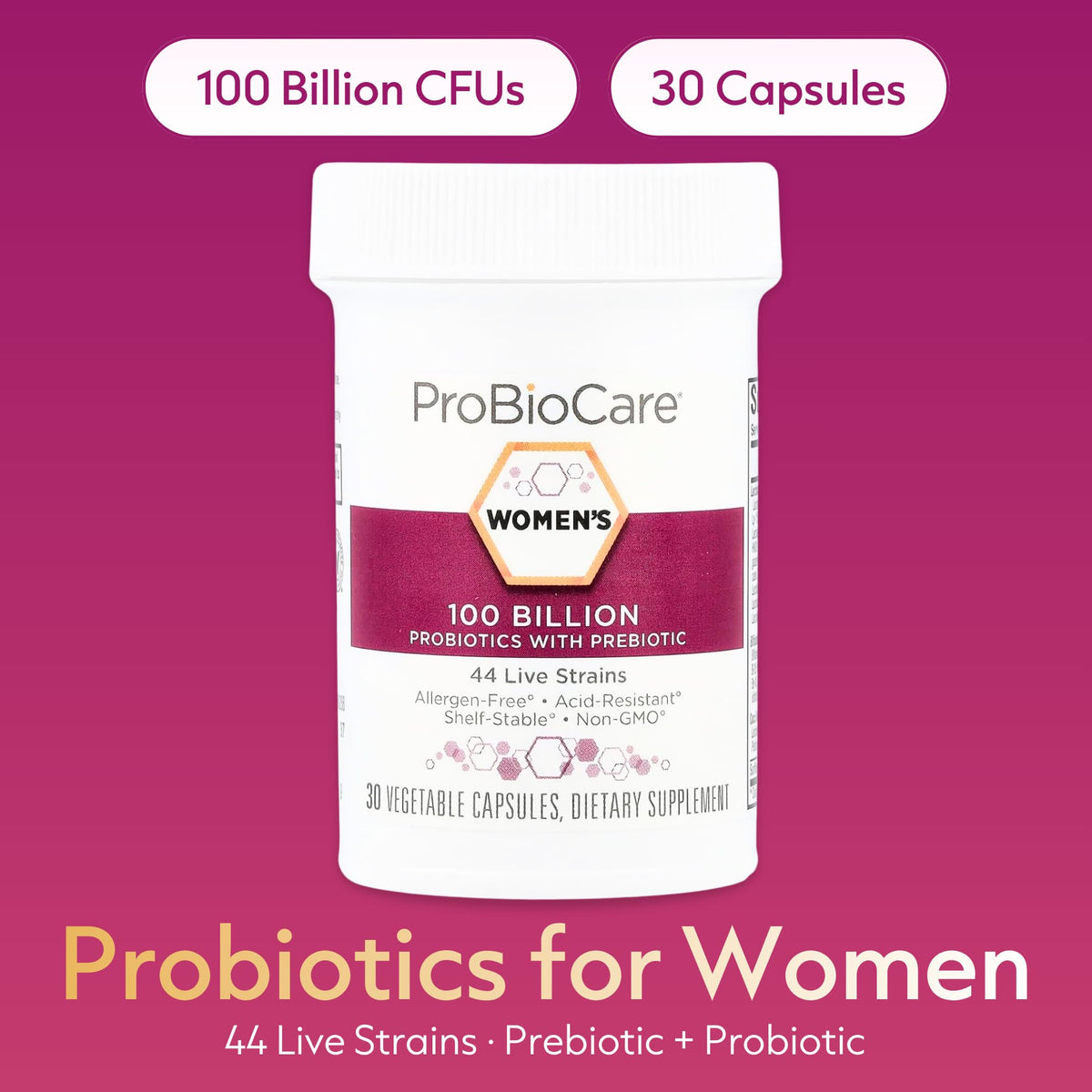 ProBioCare Compléments Alimentaires pour Femmes emballage et capsules