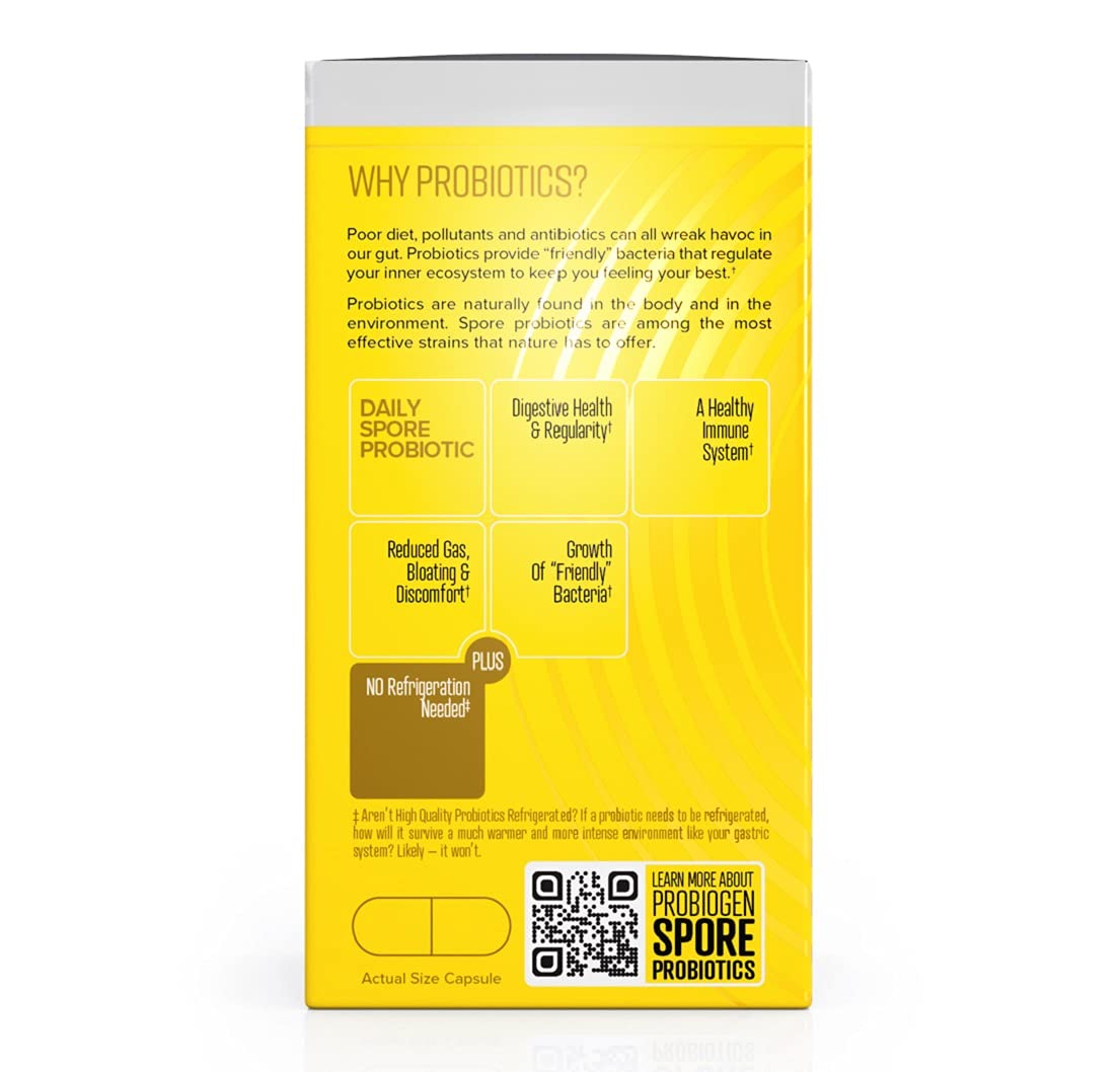 Probiogen Probiotique Spore 30 capsules avec verre d'eau