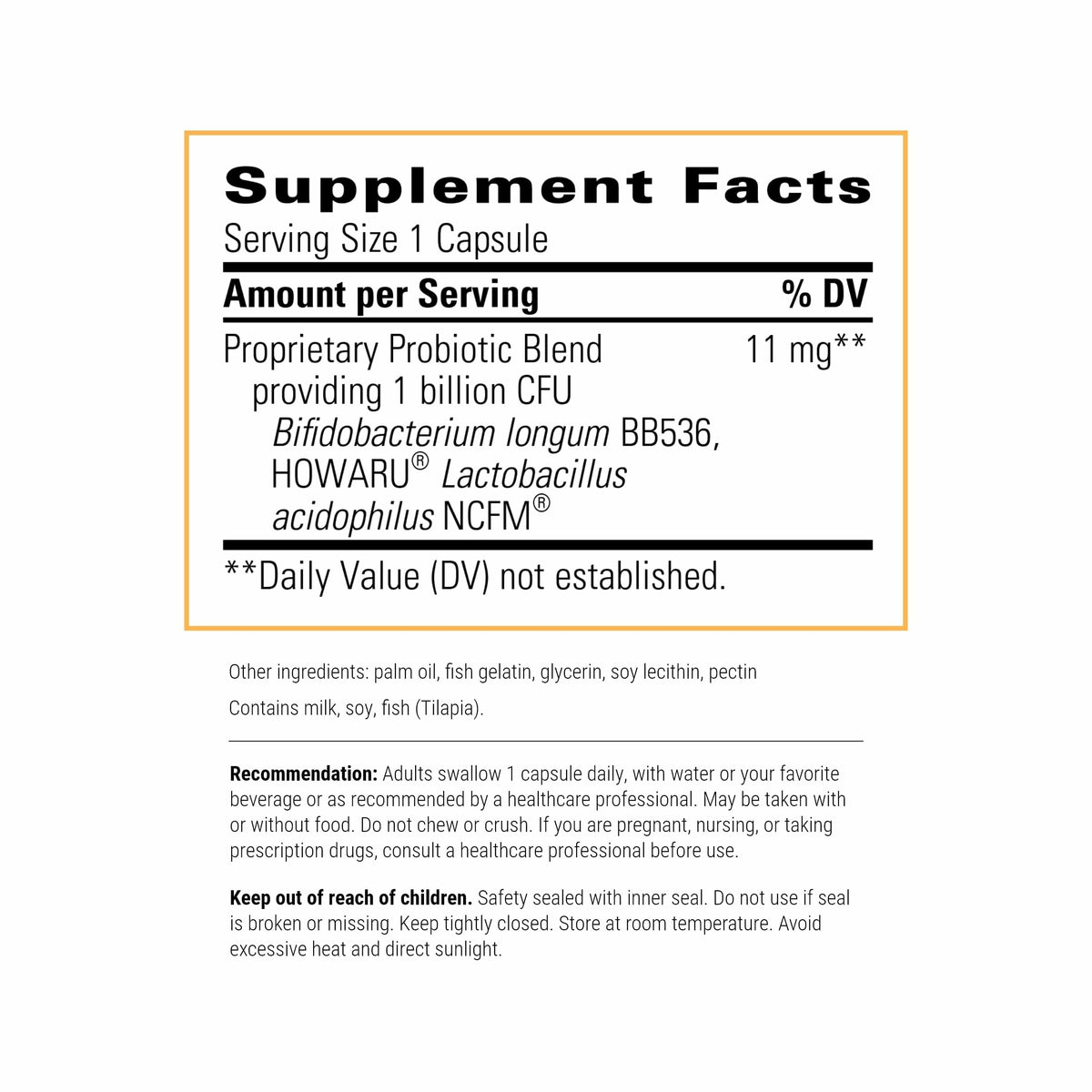 Probiotic Pearls d'Integrative Therapeutics gélule vue de près