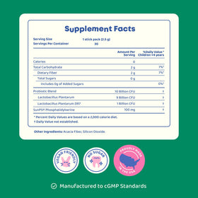 Probiotique JoySpring présenté avec des fruits frais