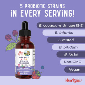Probiotique liquide MARYRUTH'S pour enfants, flacon ouvert