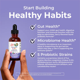 Probiotique liquide MARYRUTH'S pour enfants, vue de côté