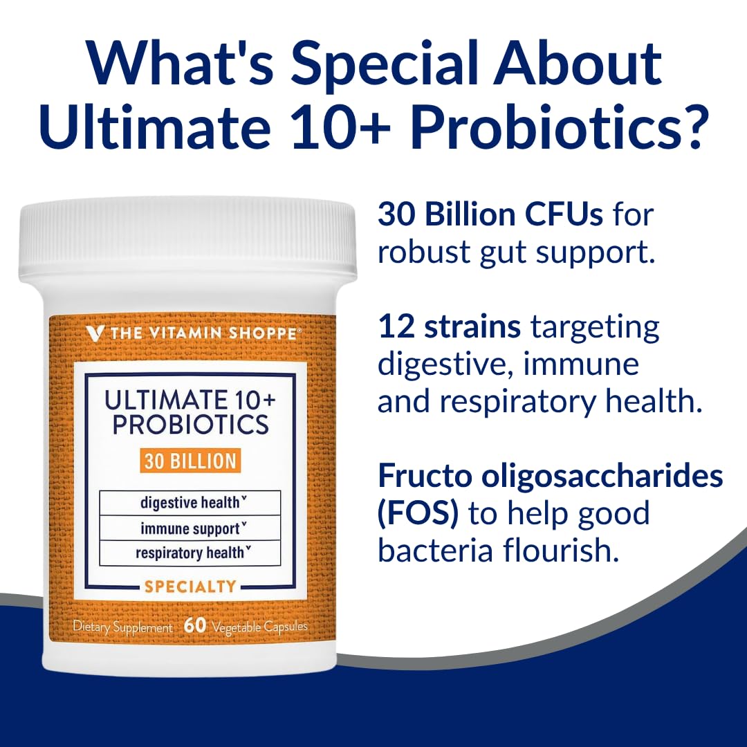 Probiotiques 10+ The Vitamin Shoppe sur fond blanc