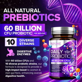 Probiotiques Built by Nature 120 capsules vue de côté