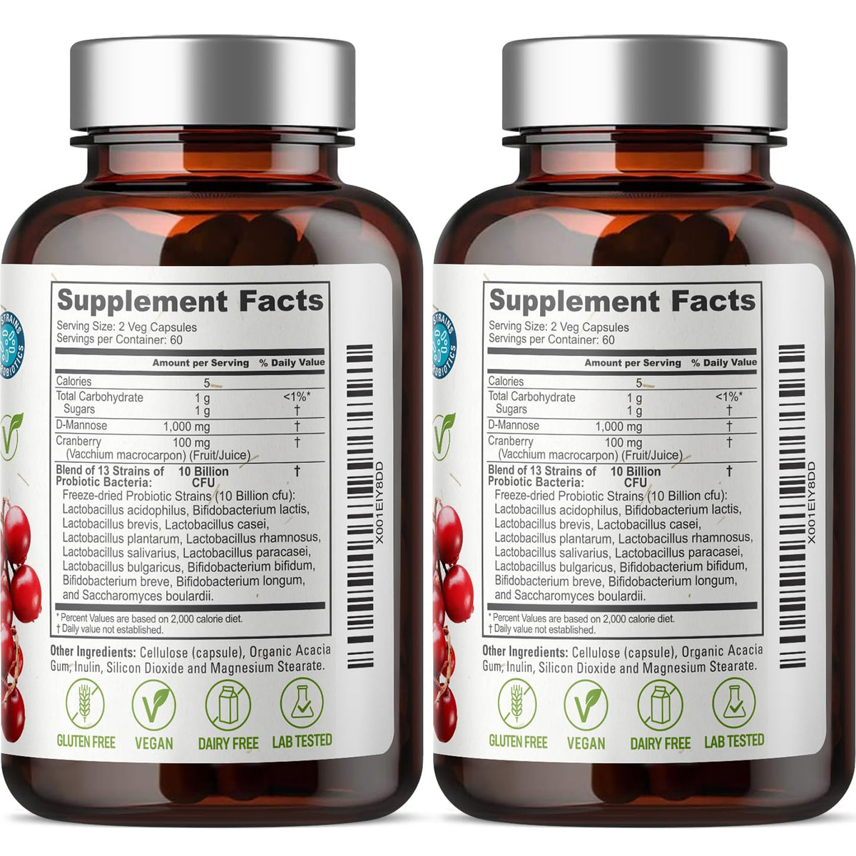 probiotiques dans les capsules de D-Mannose de biophix