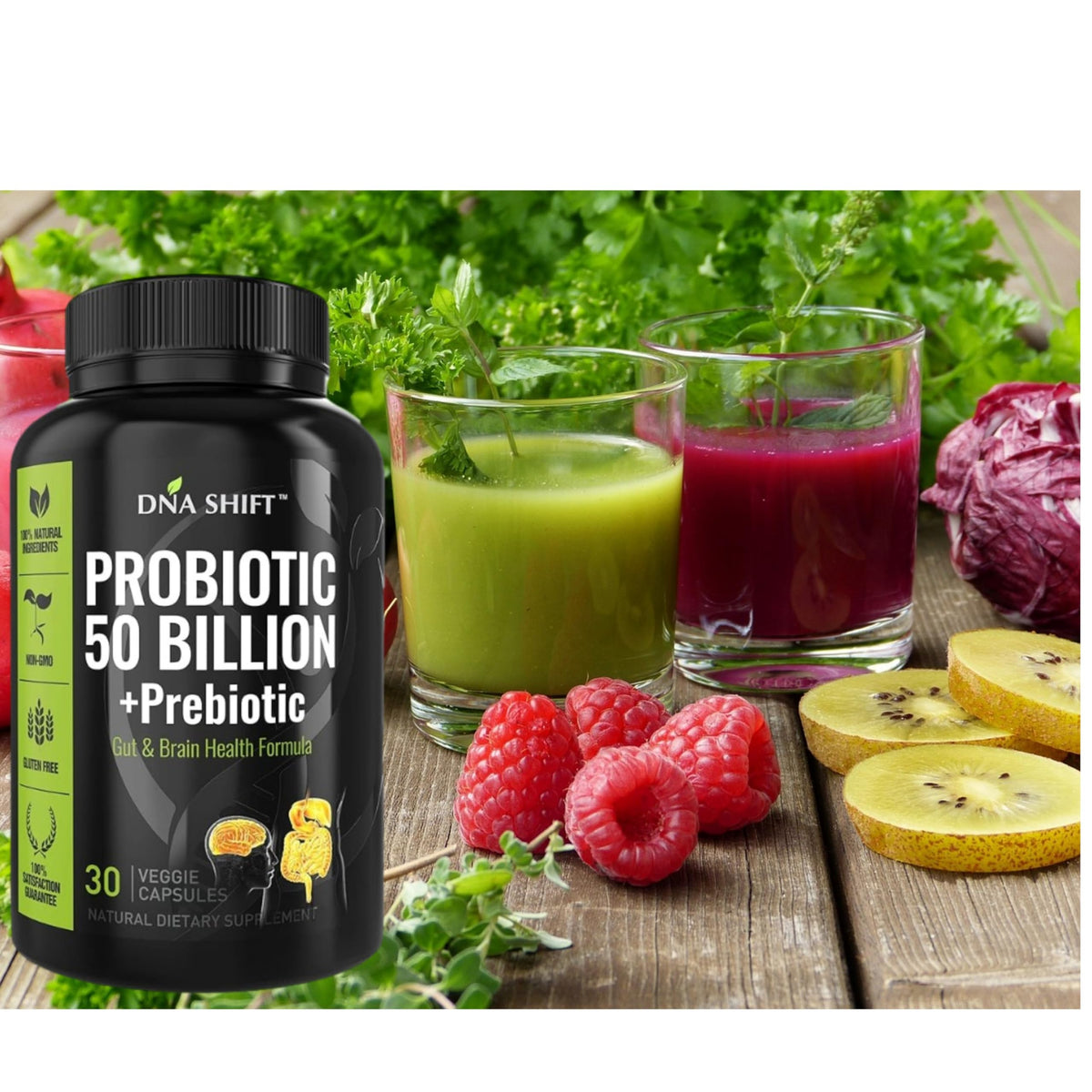 Probiotiques DNA SHIFT 30 capsules avec étiquette visible