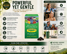 Probiotiques Dr. Ohhira 100 capsules végétariennes sur fond blanc