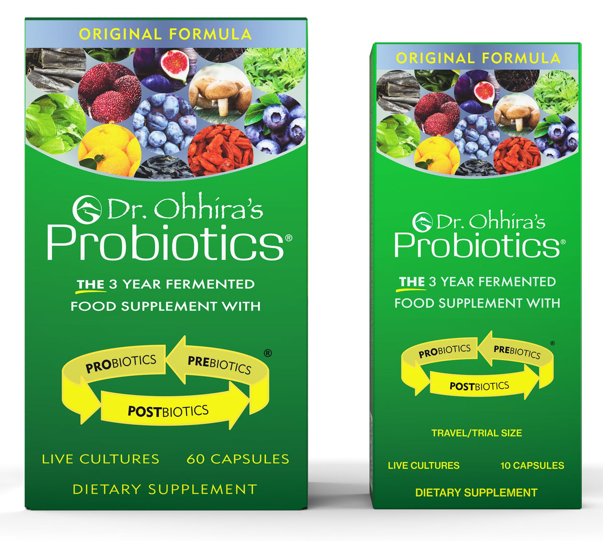 Probiotiques Dr. Ohhira capsules ouvertes montrant le contenu