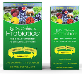 Probiotiques Dr. Ohhira capsules ouvertes montrant le contenu
