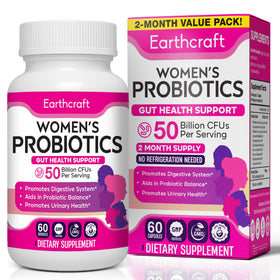 Probiotiques Earthcraft pour femmes 50 milliards CFU, vue avant