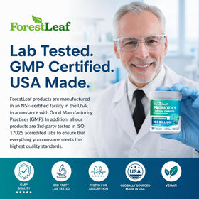 Probiotiques ForestLeaf 100 milliards CFU gélules en main