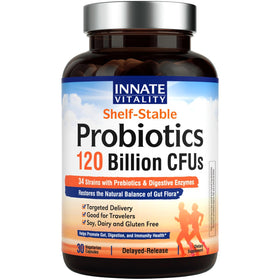 Probiotiques Innate Vitality 120 Milliards CFU 30 Capsules Végétales - vue avant