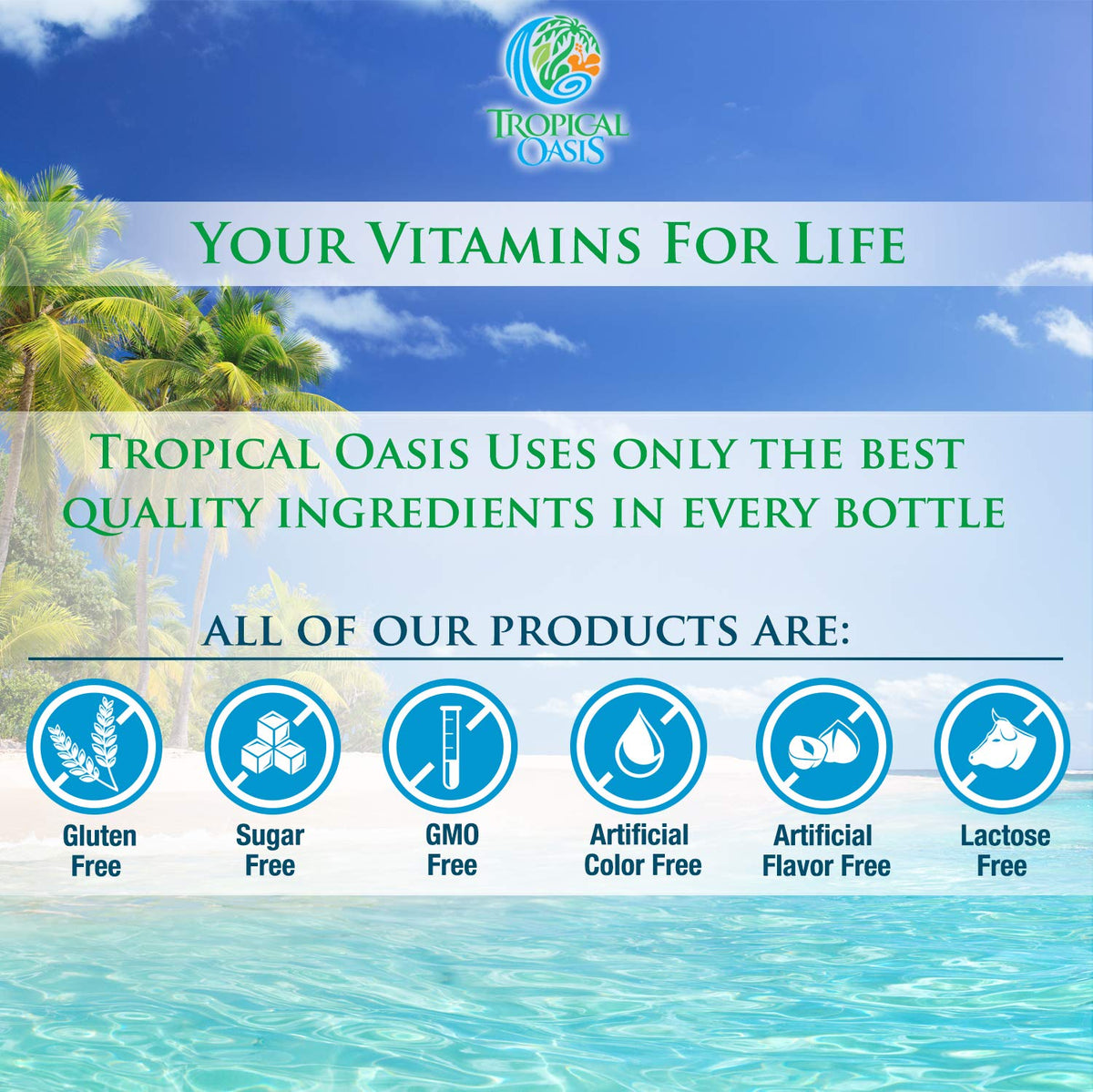 Probiotiques liquides Tropical Oasis flacon avec dosage