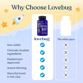 Probiotiques LOVEBUG pour enfants, ingrédients naturels