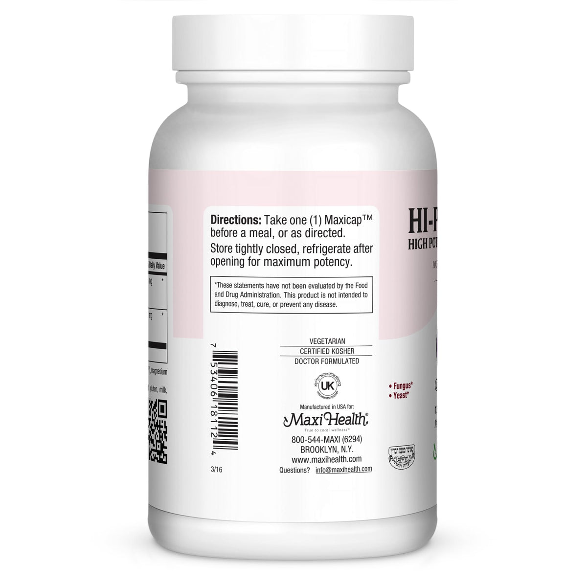 Probiotiques Maxi Health 10,5B CFU 120 capsules avec étiquette