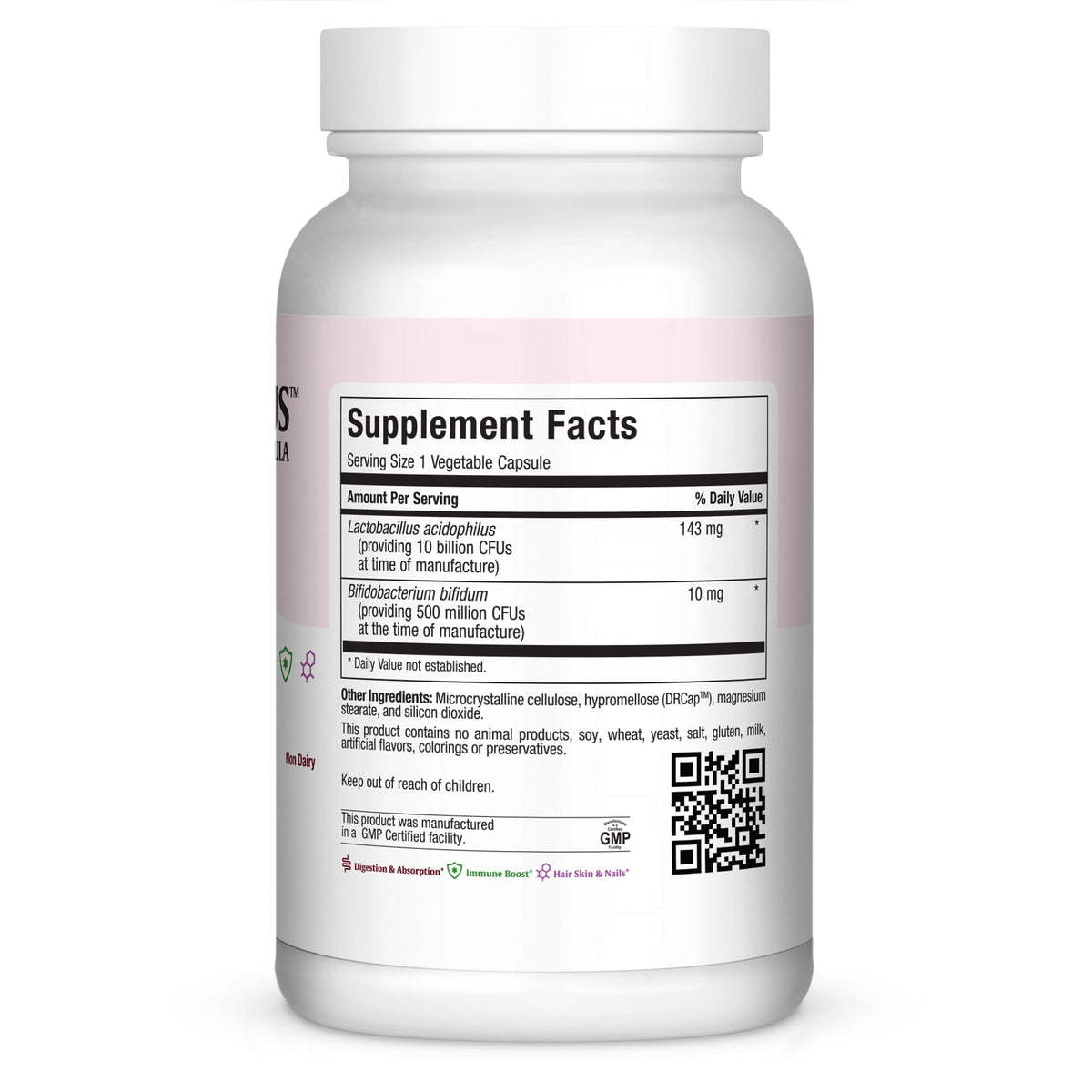 Probiotiques Maxi Health 10,5B CFU 120 capsules vue arrière