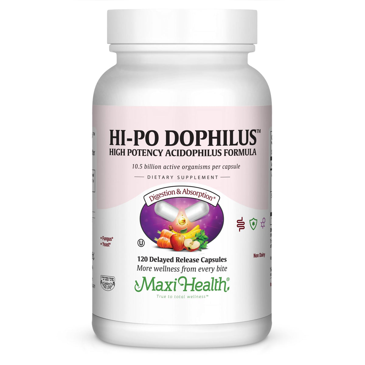 Probiotiques Maxi Health 10,5B CFU 120 capsules vue avant