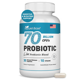 Probiotiques Nature's Base 70 milliards CFU capsules végétales