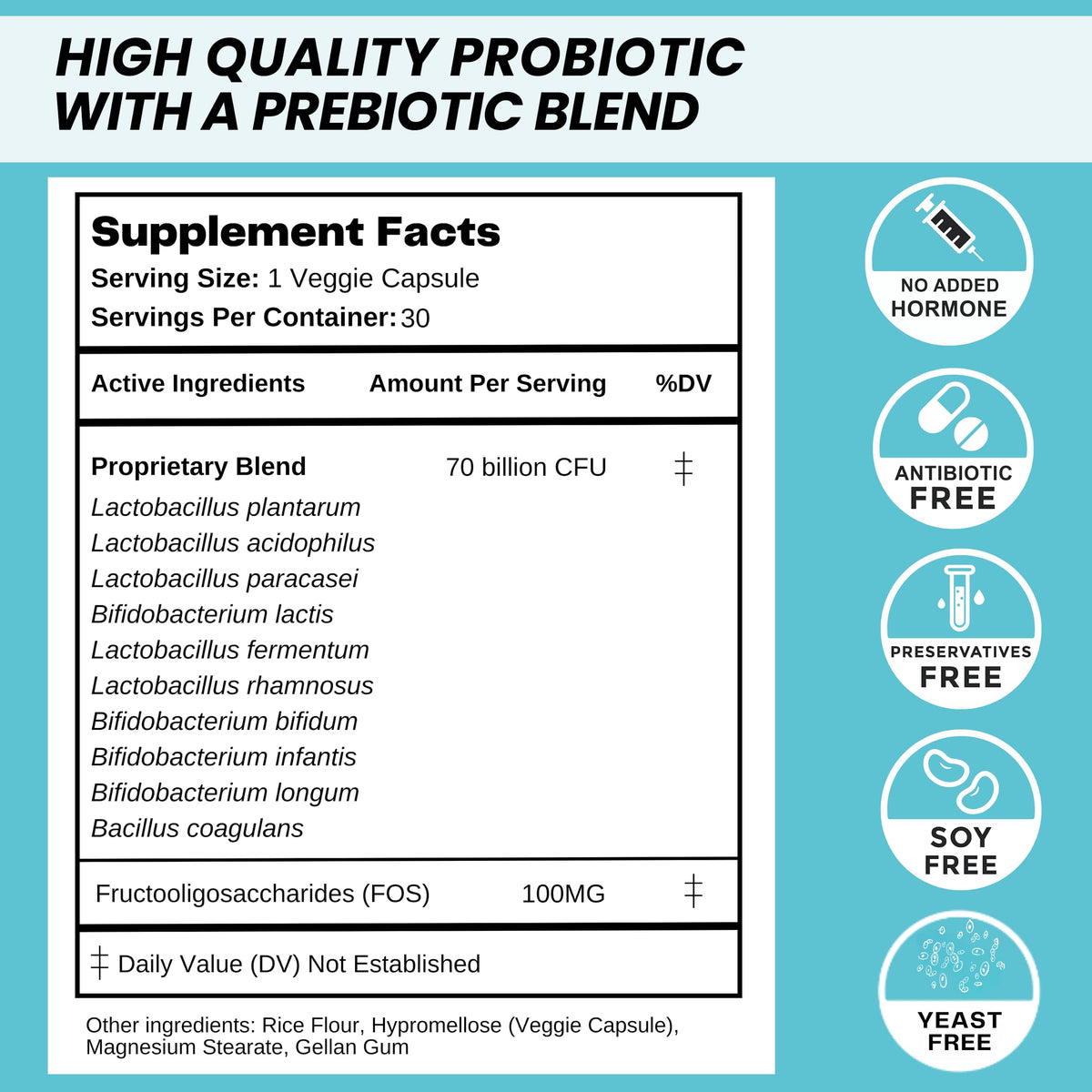 Probiotiques Nature's Base capsules en gros plan