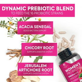 Probiotiques Nature's Glow avec vue rapprochée des capsules