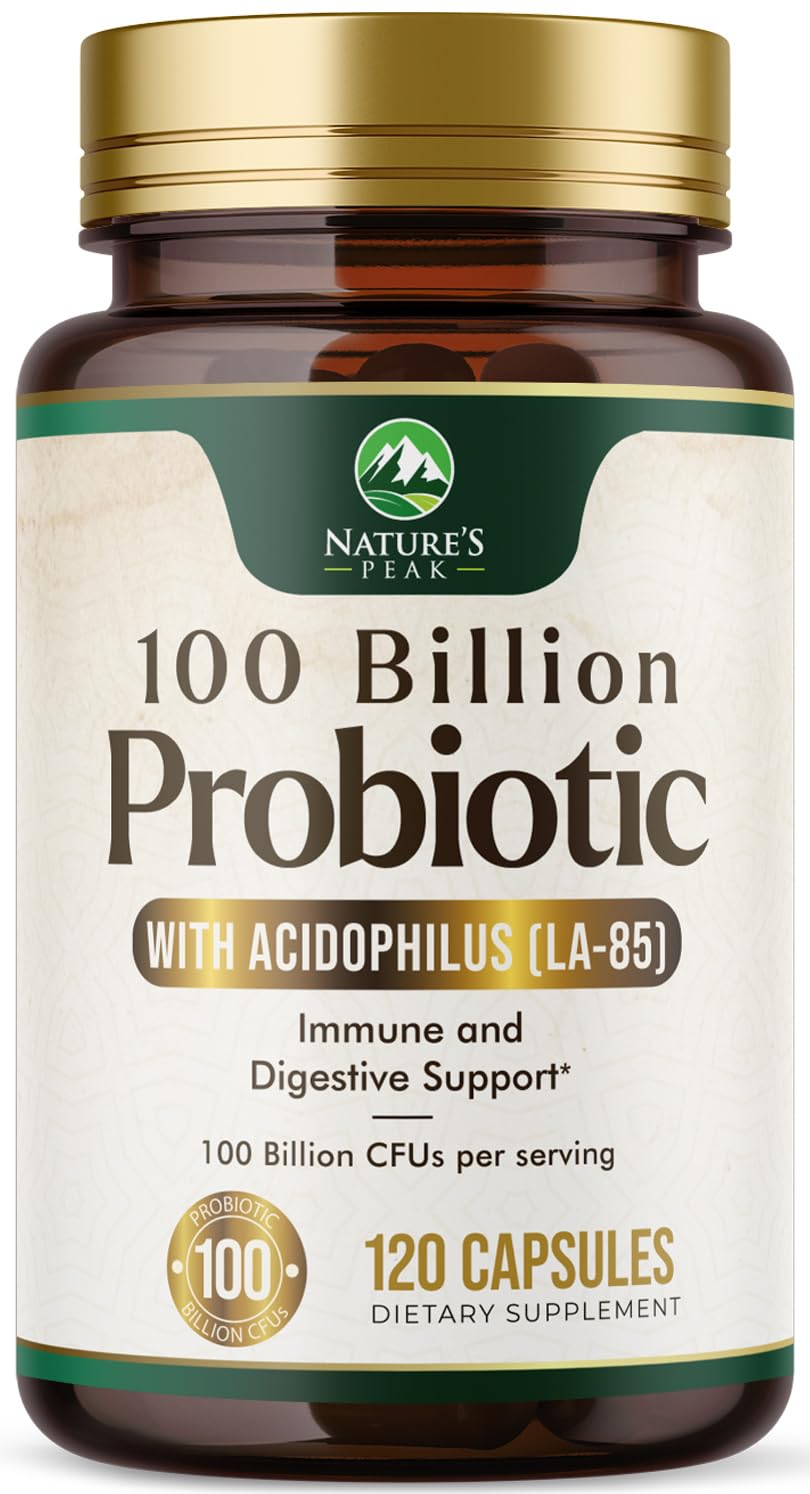 Probiotiques Nature's Peak 100 milliards CFU 120 capsules vue de face