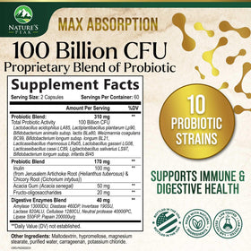 Probiotiques Nature's Peak 120 capsules avec étiquette
