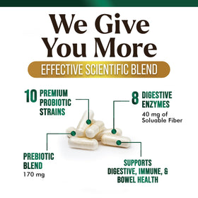Probiotiques Nature's Peak 120 capsules avec prébiotiques