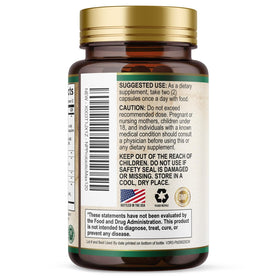Probiotiques Nature's Peak 120 capsules avec un verre d'eau