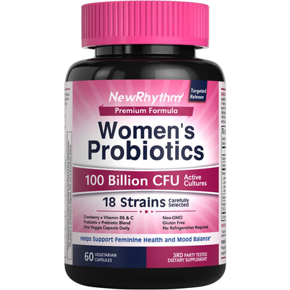 Probiotiques NewRhythm pour Femmes 60 capsules vue avant