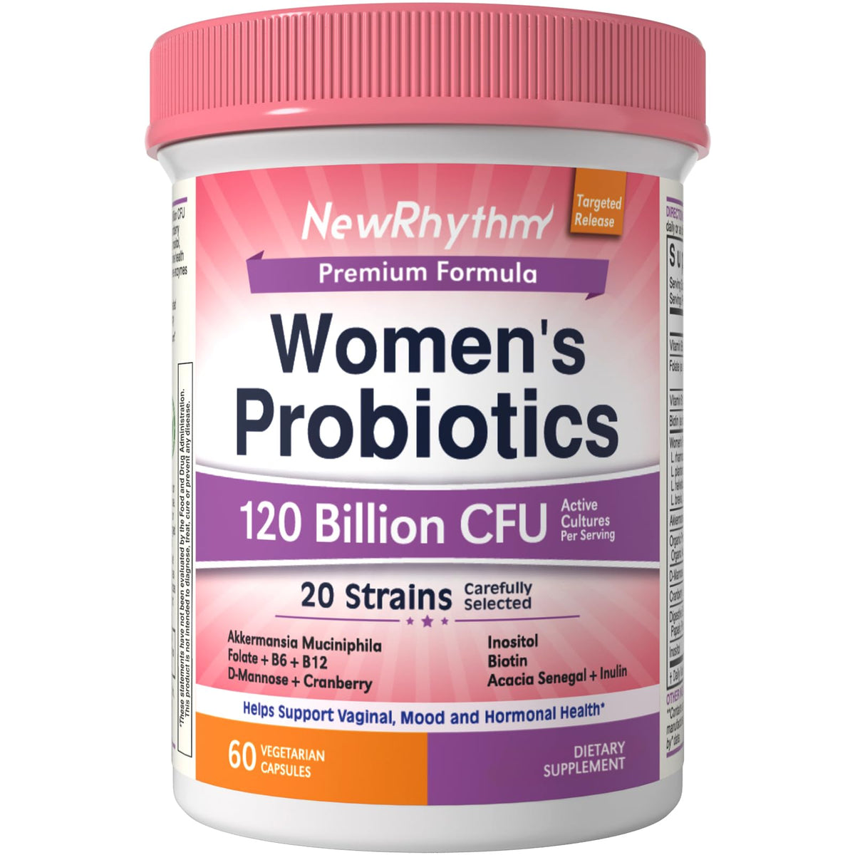 Probiotiques NewRhythm pour Femmes 60 Capsules vue de face
