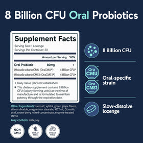 Probiotiques OraTicx avec des brosses à dents sur une table