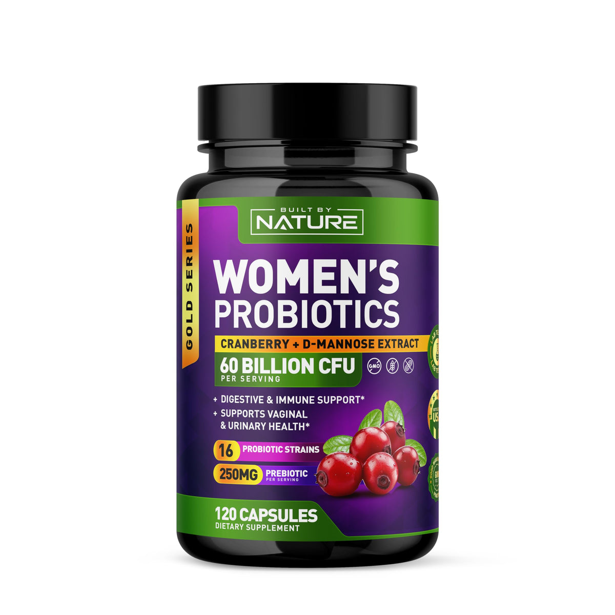 Probiotiques pour Femmes Built by Nature 120 capsules végétales